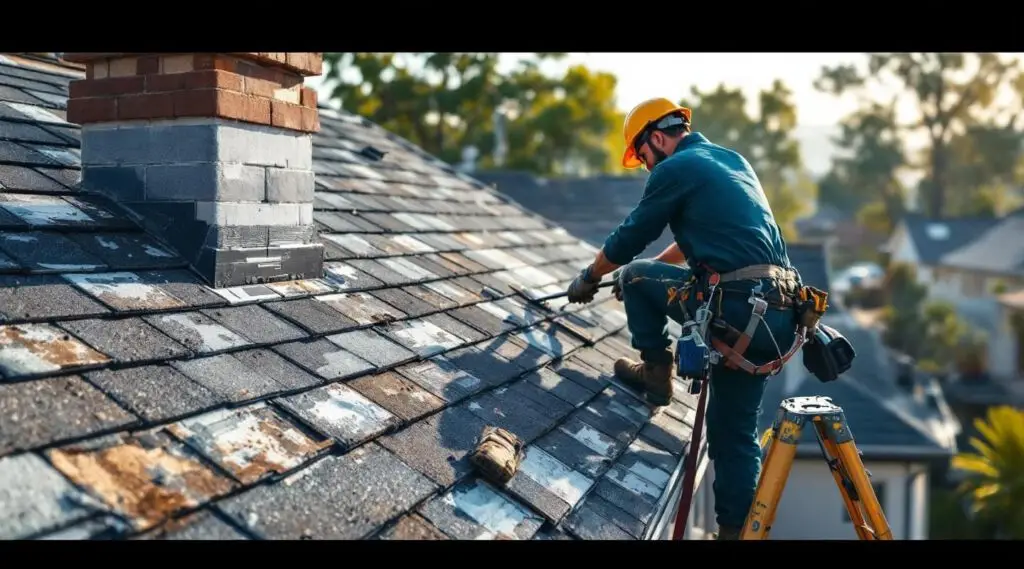 Professional roofers installing heavy-duty architectural composition shingles on a Keizer commercial office building.